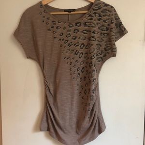 Leopard print knit sweater